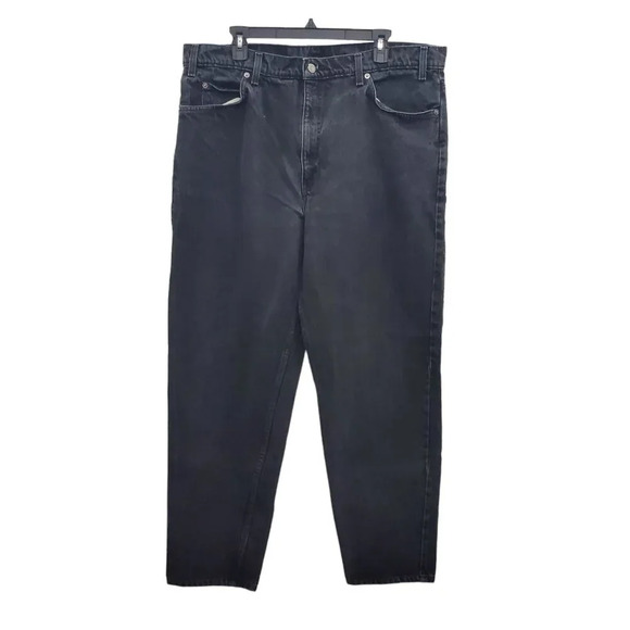 Levi's 550 Relaxed Fit Tapered Leg Mens 1990s Orange Tab Black Denim Jeans 40x32 - Picture 1 of 8